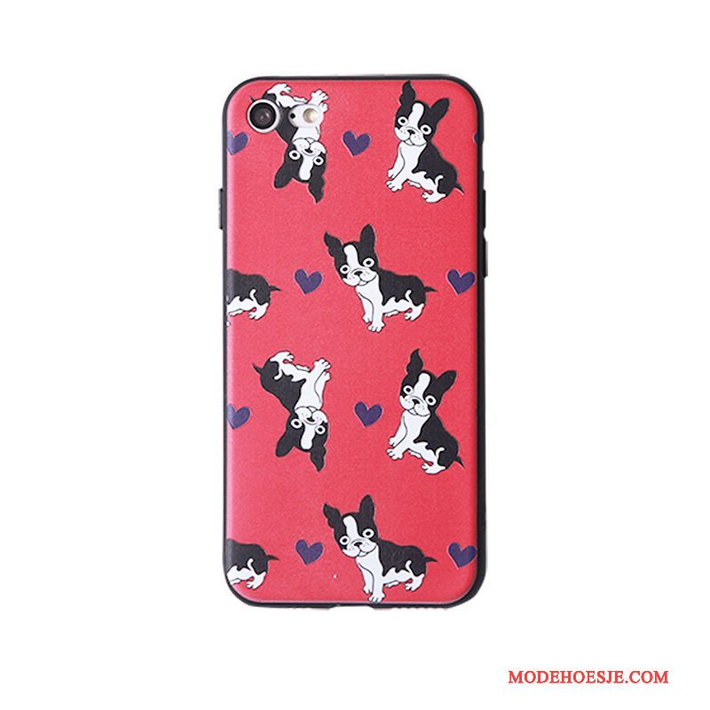 Hoesje iPhone 8 Plus Siliconen Hanger Lovers, Hoes iPhone 8 Plus Zacht Telefoon Grijs