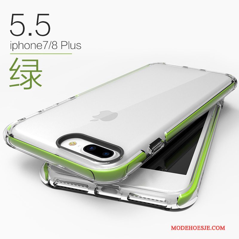 Hoesje iPhone 8 Plus Siliconen Nieuw Rood, Hoes iPhone 8 Plus Zacht Doorzichtigtelefoon