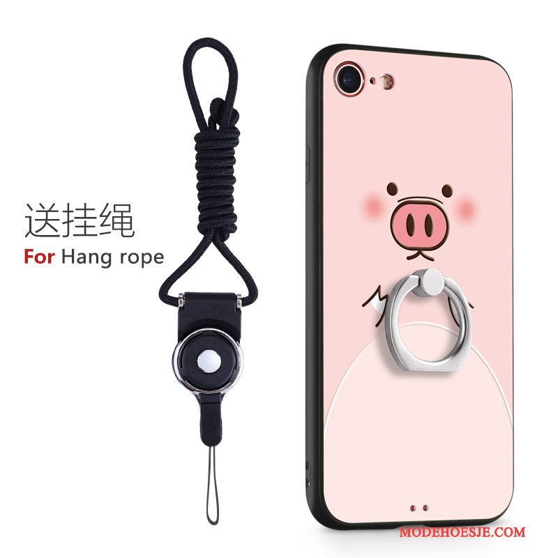 Hoesje iPhone 8 Plus Siliconen Ring Hanger, Hoes iPhone 8 Plus Rozetelefoon