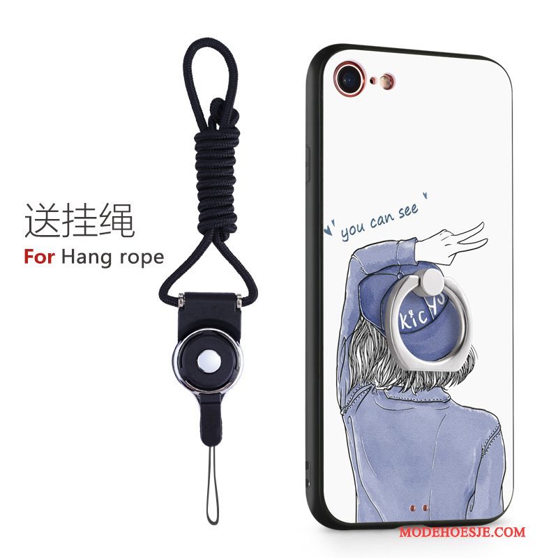 Hoesje iPhone 8 Plus Siliconen Ring Hanger, Hoes iPhone 8 Plus Rozetelefoon