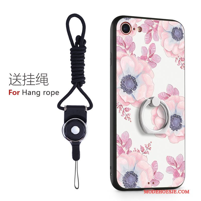 Hoesje iPhone 8 Plus Siliconen Ring Hanger, Hoes iPhone 8 Plus Rozetelefoon