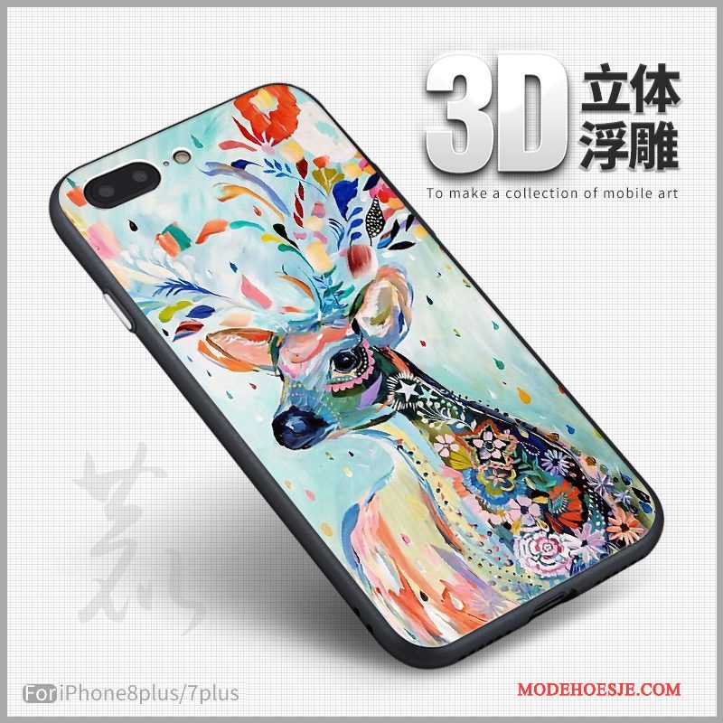 Hoesje iPhone 8 Plus Zacht Kunst 3d, Hoes iPhone 8 Plus Siliconen Telefoon