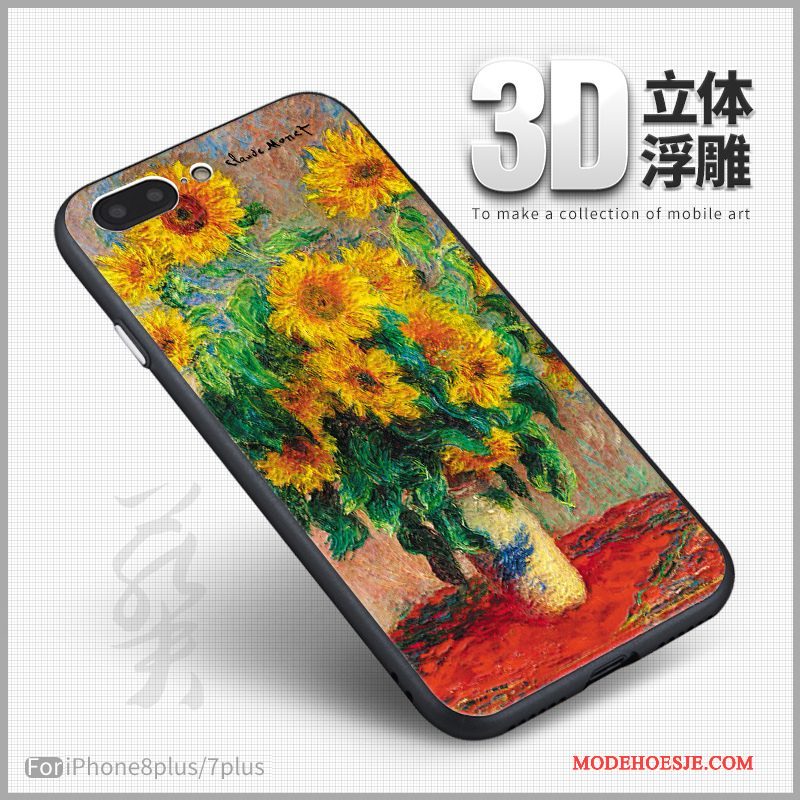 Hoesje iPhone 8 Plus Zacht Kunst 3d, Hoes iPhone 8 Plus Siliconen Telefoon