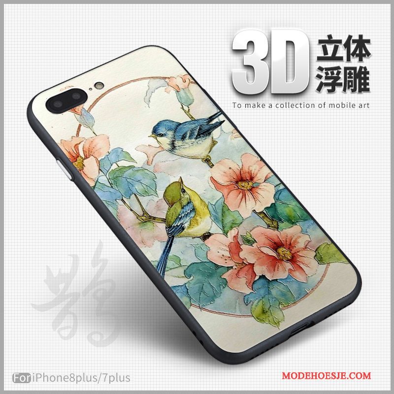 Hoesje iPhone 8 Plus Zacht Kunst 3d, Hoes iPhone 8 Plus Siliconen Telefoon