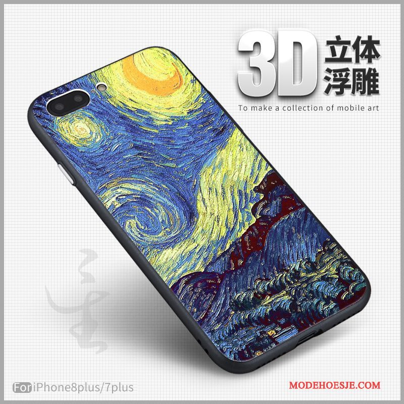 Hoesje iPhone 8 Plus Zacht Kunst 3d, Hoes iPhone 8 Plus Siliconen Telefoon