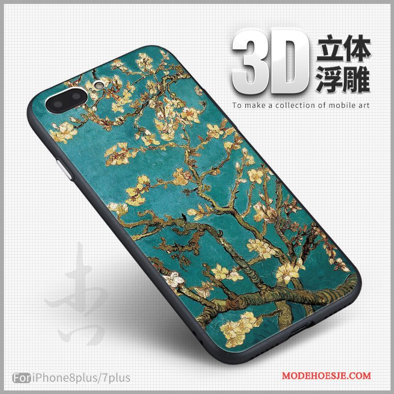 Hoesje iPhone 8 Plus Zacht Kunst 3d, Hoes iPhone 8 Plus Siliconen Telefoon