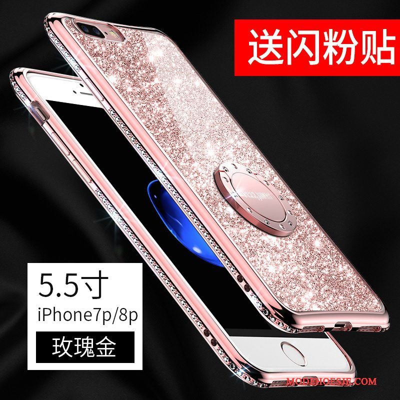 Hoesje iPhone 8 Plus Zacht Ring Doorzichtig, Hoes iPhone 8 Plus Kleur Klittenband Anti-fall