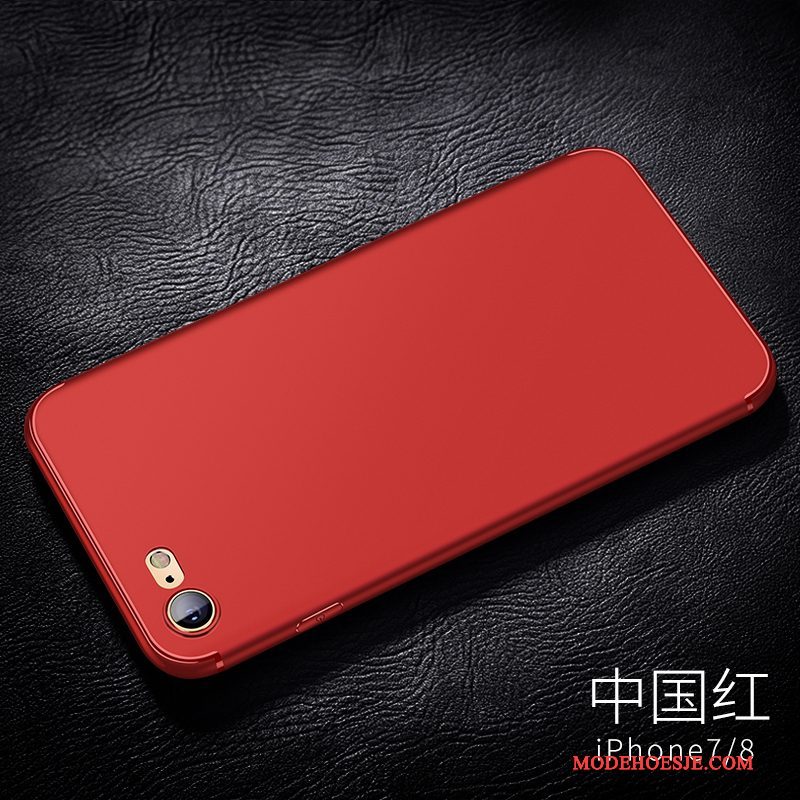 Hoesje iPhone 8 Plus Zacht Rood Trend, Hoes iPhone 8 Plus Siliconen Schrobbentelefoon