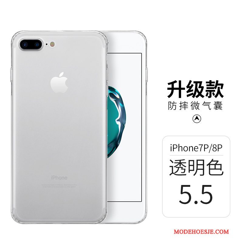 Hoesje iPhone 8 Plus Zacht Zilver Anti-fall, Hoes iPhone 8 Plus Siliconen Eenvoudige Rose Goud