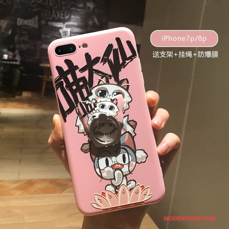 Hoesje iPhone 8 Plus Zakken Mooie Roze, Hoes iPhone 8 Plus Spotprent Persoonlijk Nieuw