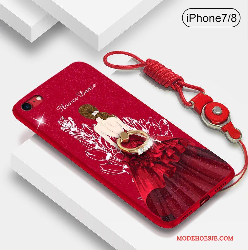 Hoesje iPhone 8 Plus Zakken Nieuw Rood, Hoes iPhone 8 Plus Siliconen Trendy Merktelefoon