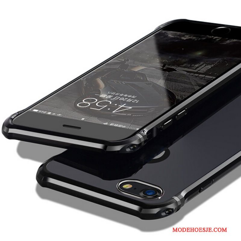 Hoesje iPhone 8 Plus Zakken Omlijstingtelefoon, Hoes iPhone 8 Plus Bescherming Hard Blauw