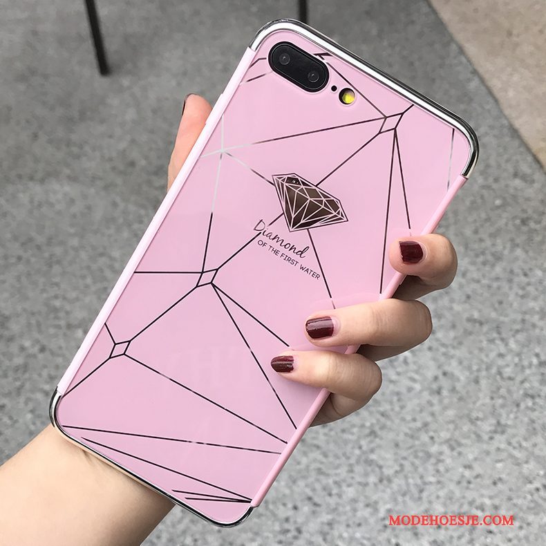 Hoesje iPhone 8 Plus Zakken Roze Anti-fall, Hoes iPhone 8 Plus Bescherming Trendy Merk Lovers