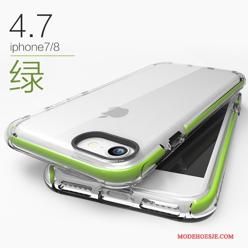 Hoesje iPhone 8 Siliconen Anti-fall Nieuw, Hoes iPhone 8 Zacht Doorzichtig Roze