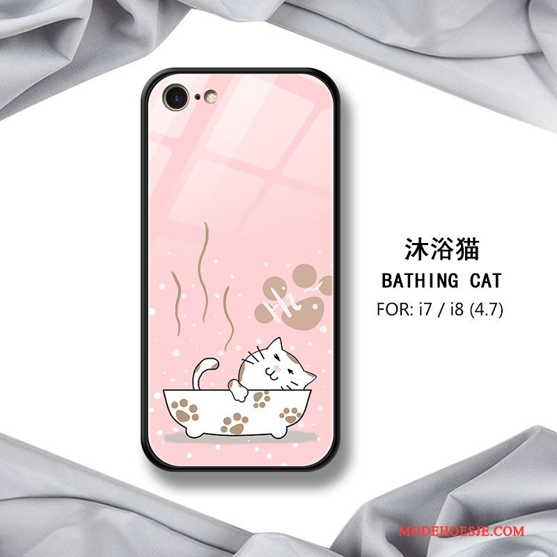 Hoesje iPhone 8 Siliconen Hard Anti-fall, Hoes iPhone 8 Bescherming Glastelefoon