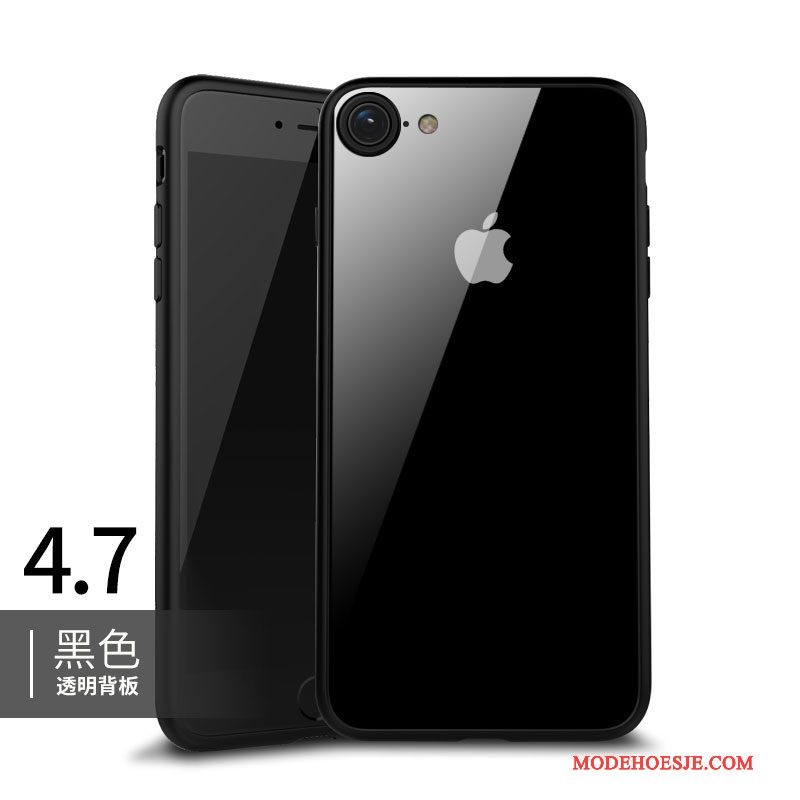 Hoesje iPhone 8 Zacht Doorzichtig Rood, Hoes iPhone 8 Siliconen Omlijstingtelefoon