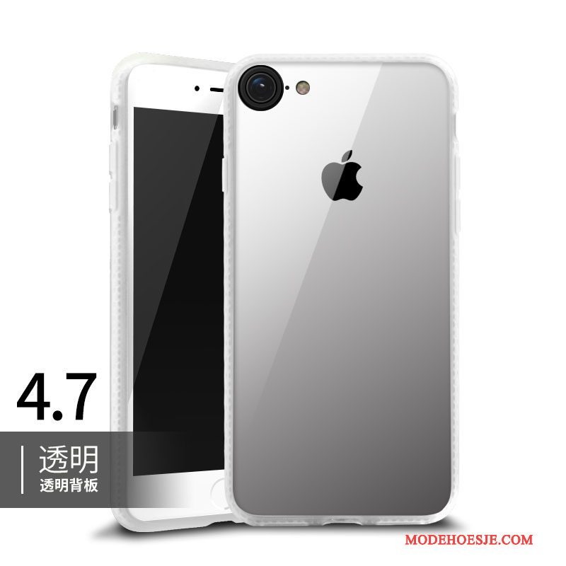 Hoesje iPhone 8 Zacht Doorzichtig Rood, Hoes iPhone 8 Siliconen Omlijstingtelefoon