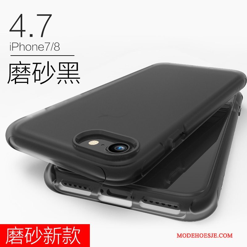Hoesje iPhone 8 Zacht Schrobbentelefoon, Hoes iPhone 8 Zakken Anti-fall Rood