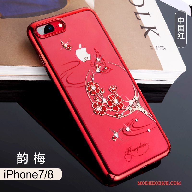 Hoesje iPhone 8 Zakken Roodtelefoon, Hoes iPhone 8 Luxe Doorzichtig