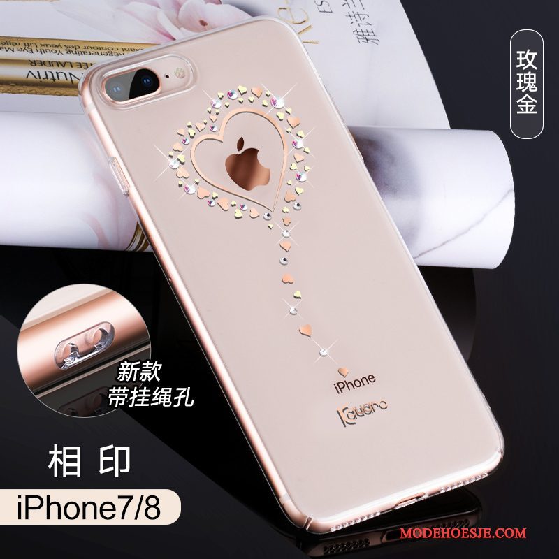 Hoesje iPhone 8 Zakken Roze Trendy Merk, Hoes iPhone 8 Luxe Doorzichtig Nieuw