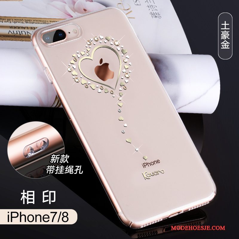 Hoesje iPhone 8 Zakken Roze Trendy Merk, Hoes iPhone 8 Luxe Doorzichtig Nieuw