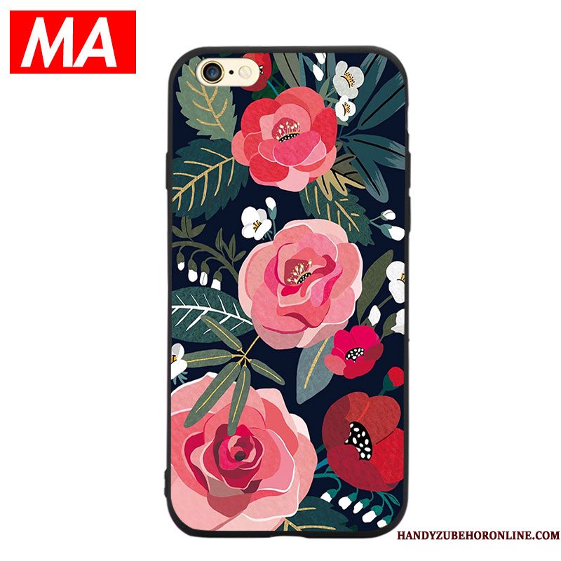 Hoesje iPhone Se 2020 Zacht Bloemen Rood, Hoes iPhone Se 2020 Siliconen Telefoon Citroen