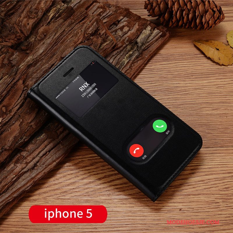 Hoesje iPhone Se Bescherming Anti-fall Dun, Hoes iPhone Se Leer Telefoon Goud