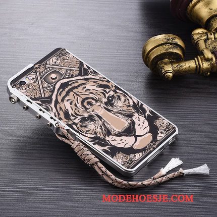 Hoesje iPhone Se Scheppend Trendy Merktelefoon, Hoes iPhone Se Metaal Hard Anti-fall