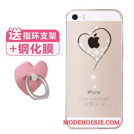 Hoesje iPhone Se Siliconen Mooie Trend, Hoes iPhone Se Zakken Roze Super Schattig