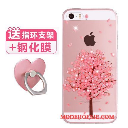 Hoesje iPhone Se Siliconen Mooie Trend, Hoes iPhone Se Zakken Roze Super Schattig