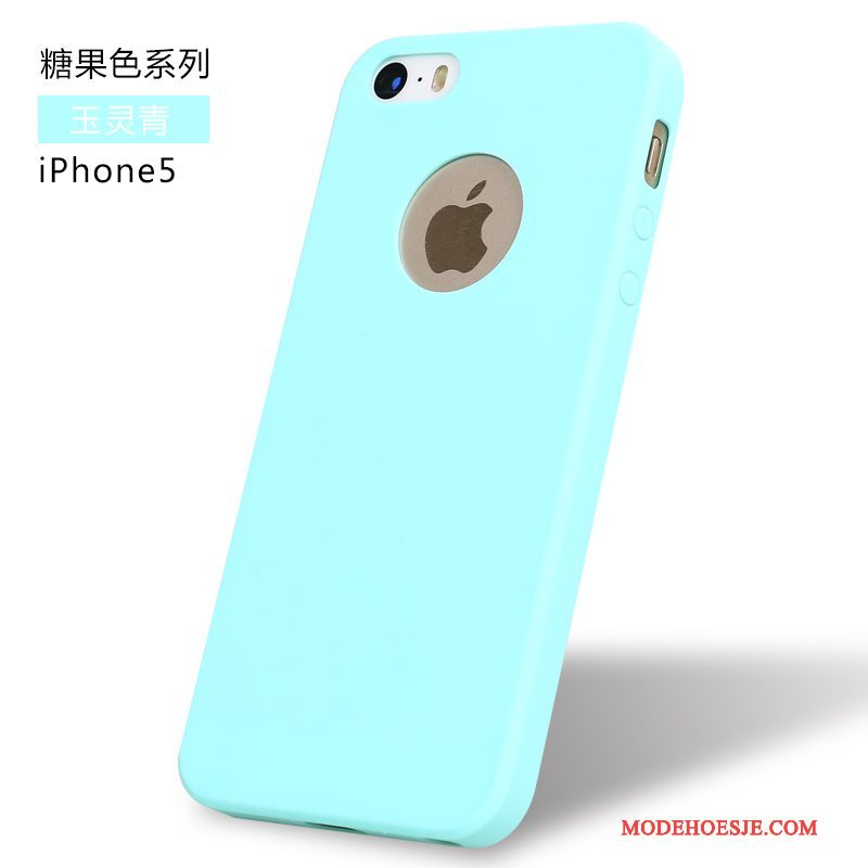 Hoesje iPhone Se Zacht Anti-fall Trend, Hoes iPhone Se Siliconen Roze Blauw