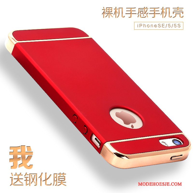 Hoesje iPhone Se Zakken Rood Trend, Hoes iPhone Se Bescherming Anti-falltelefoon