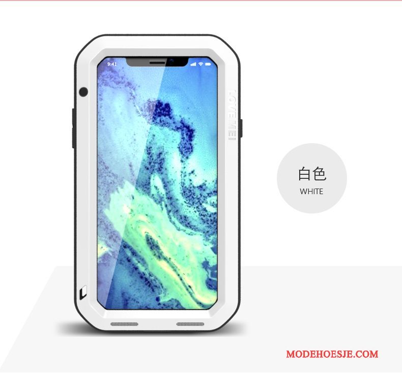 Hoesje iPhone X Bescherming Drie Verdedigingen Outdoor, Hoes iPhone X Metaal Decompressie Anti-fall