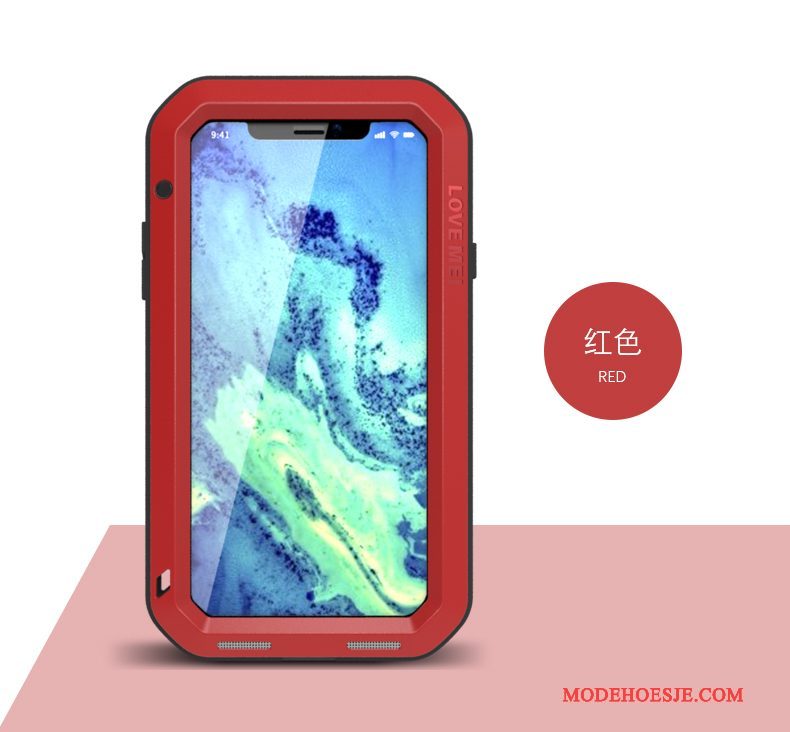 Hoesje iPhone X Bescherming Drie Verdedigingen Outdoor, Hoes iPhone X Metaal Decompressie Anti-fall