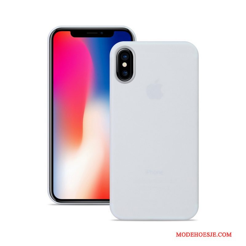 Hoesje iPhone X Bescherming Telefoon Dun, Hoes iPhone X Blauw Schrobben