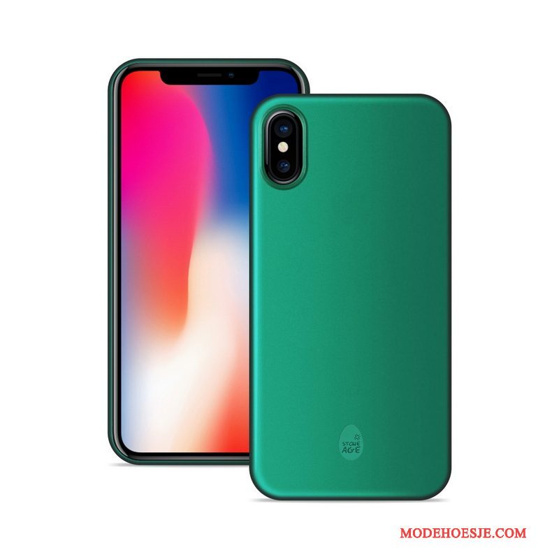 Hoesje iPhone X Bescherming Telefoon Dun, Hoes iPhone X Blauw Schrobben