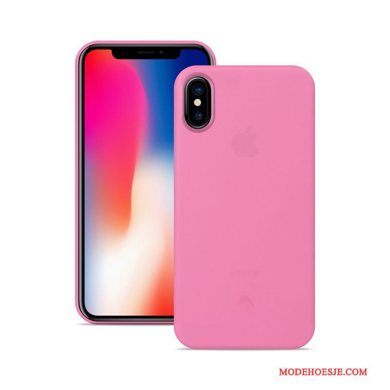 Hoesje iPhone X Bescherming Telefoon Dun, Hoes iPhone X Blauw Schrobben