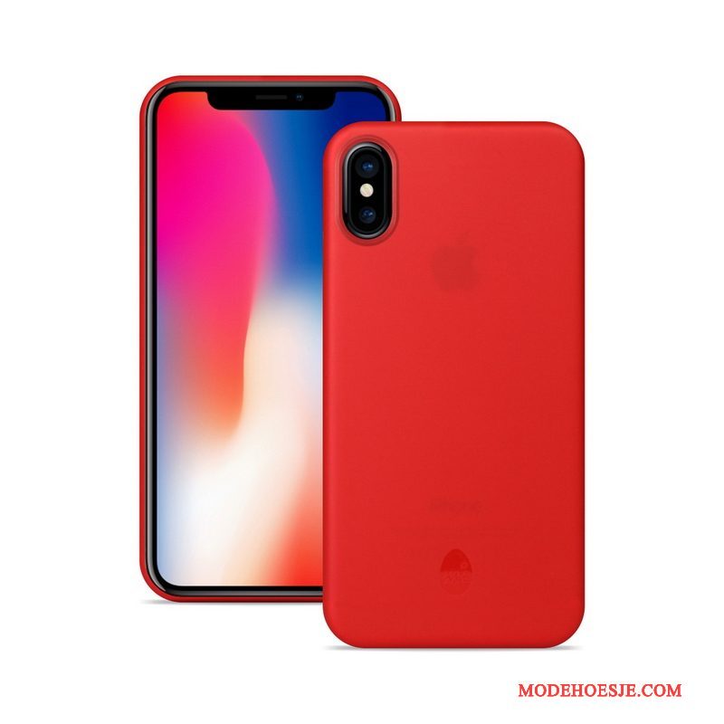 Hoesje iPhone X Bescherming Telefoon Dun, Hoes iPhone X Blauw Schrobben