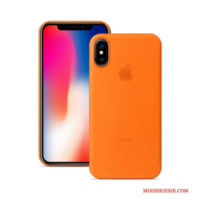 Hoesje iPhone X Bescherming Telefoon Dun, Hoes iPhone X Blauw Schrobben