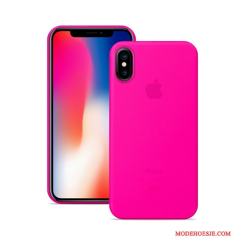 Hoesje iPhone X Bescherming Telefoon Dun, Hoes iPhone X Blauw Schrobben