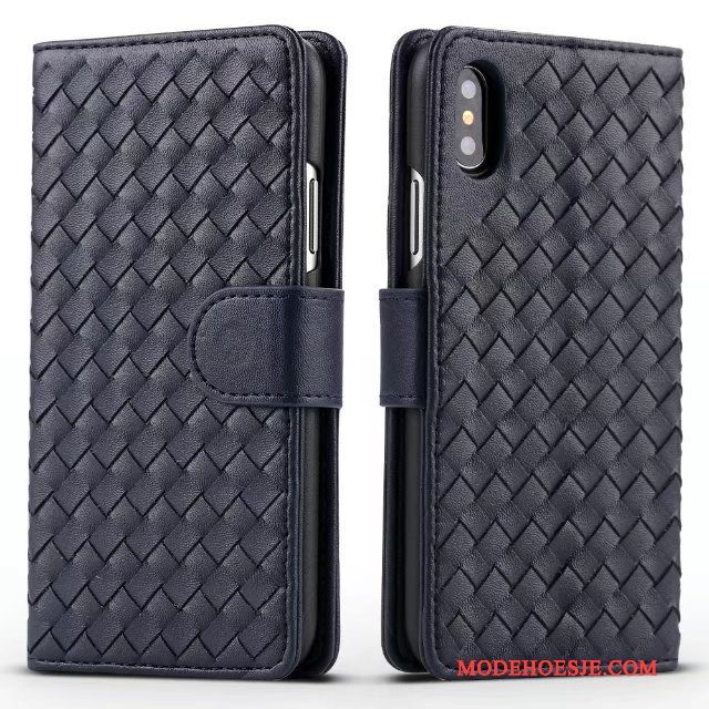 Hoesje iPhone X Folio Anti-fall Kaart, Hoes iPhone X Bescherming Weventelefoon