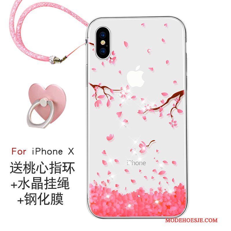 Hoesje iPhone X Hanger Roze, Hoes iPhone X Trendy Merktelefoon