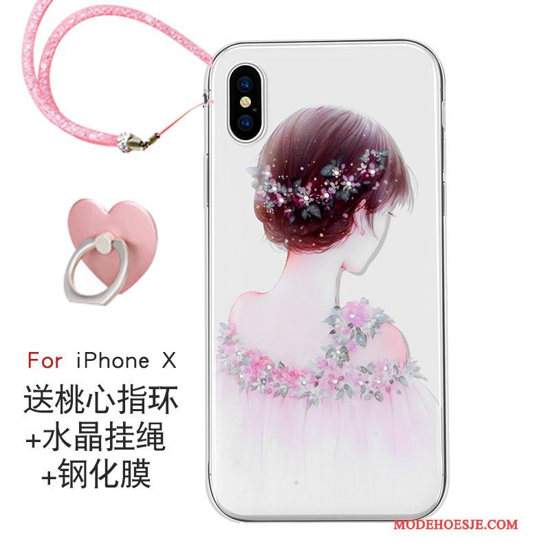 Hoesje iPhone X Hanger Roze, Hoes iPhone X Trendy Merktelefoon