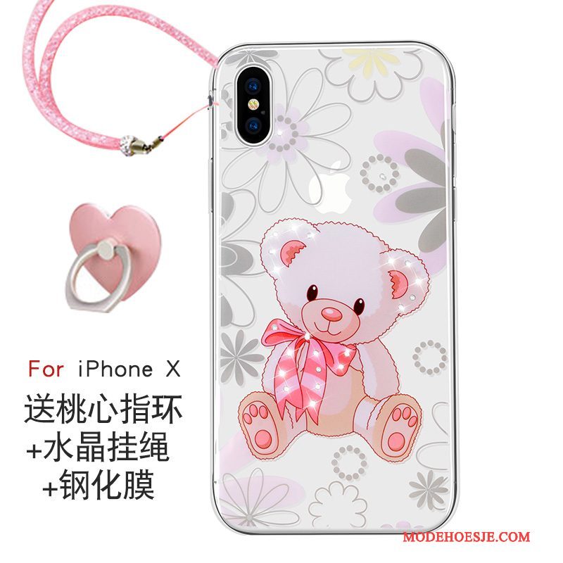 Hoesje iPhone X Hanger Roze, Hoes iPhone X Trendy Merktelefoon