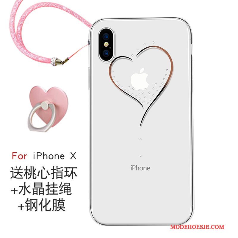 Hoesje iPhone X Hanger Roze, Hoes iPhone X Trendy Merktelefoon