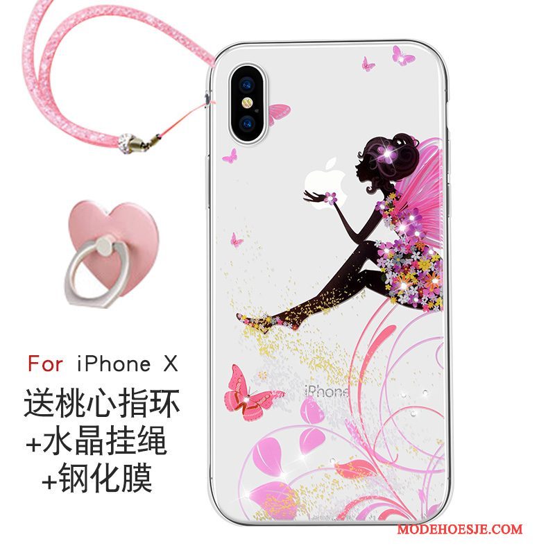 Hoesje iPhone X Hanger Roze, Hoes iPhone X Trendy Merktelefoon