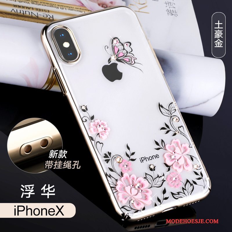 Hoesje iPhone X Kleur Doorzichtig Trendy Merk, Hoes iPhone X Luxe Anti-fall Nieuw