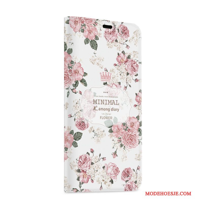 Hoesje iPhone X Leer Anti-fall Persoonlijk, Hoes iPhone X Folio Telefoon Rood