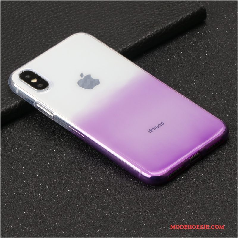 Hoesje iPhone X Luxe Purper Nieuw, Hoes iPhone X Zakken Zwart Trendy Merk