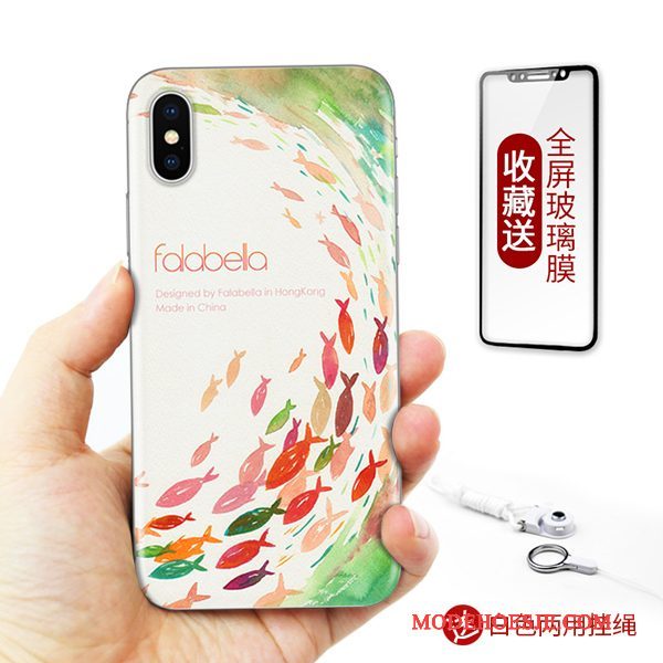 Hoesje iPhone X Reliëf Kunst Europa, Hoes iPhone X Kleur Anti-falltelefoon